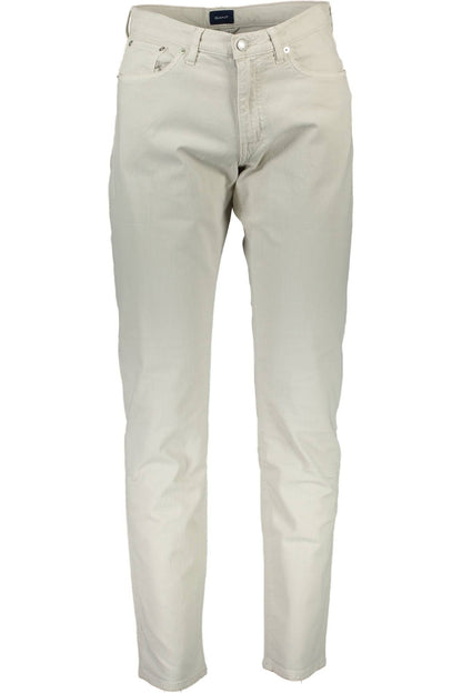 Beige Baumwolljeans & Hose