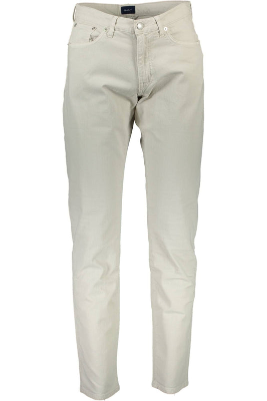 Beige Baumwolljeans & Hose