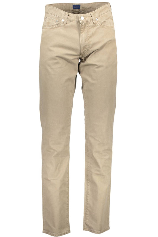 Beige Baumwolljeans & Hose