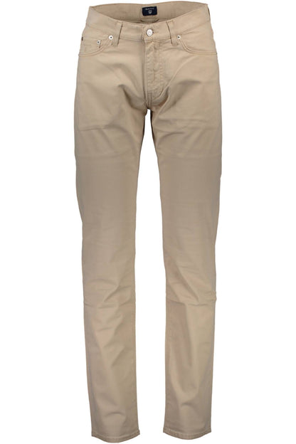 Beige Baumwolljeans & Hose