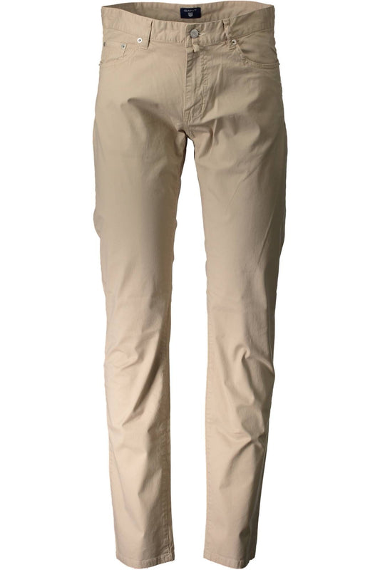 Beige Baumwolljeans & Hose