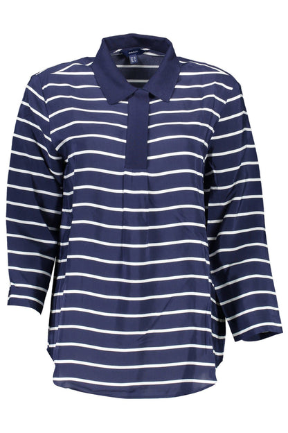Blaues Viskose-Poloshirt