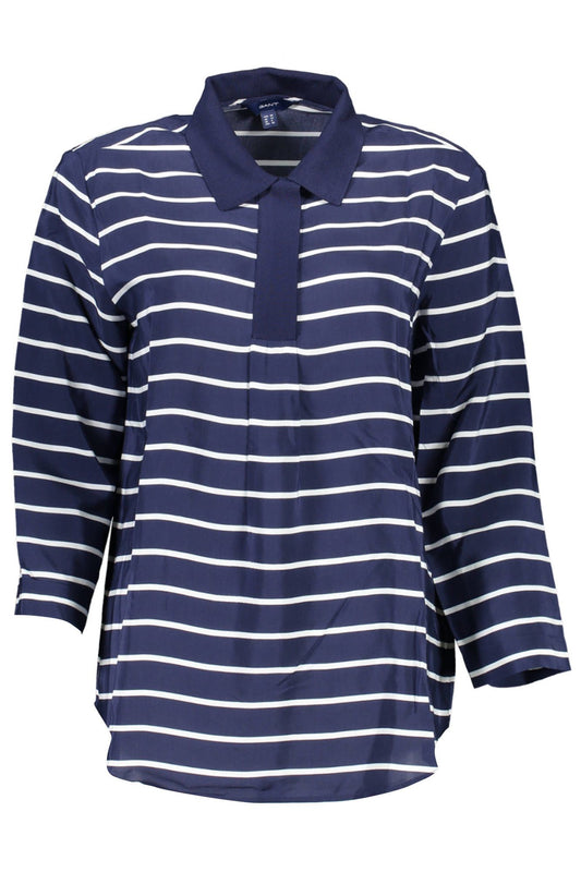 Blaues Viskose-Poloshirt
