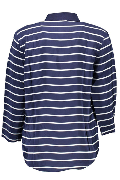 Blaues Viskose-Poloshirt
