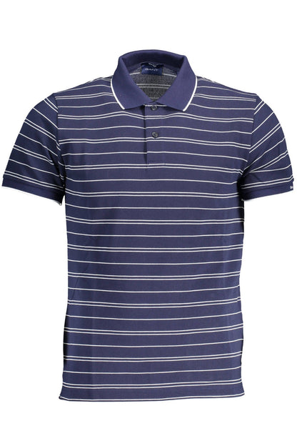 Blaues Baumwoll-Poloshirt