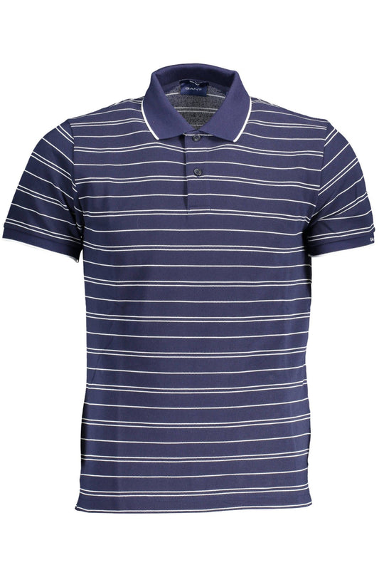 Blaues Baumwoll-Poloshirt