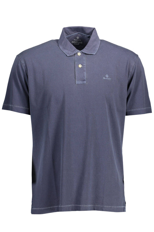 Blaues Baumwoll-Poloshirt