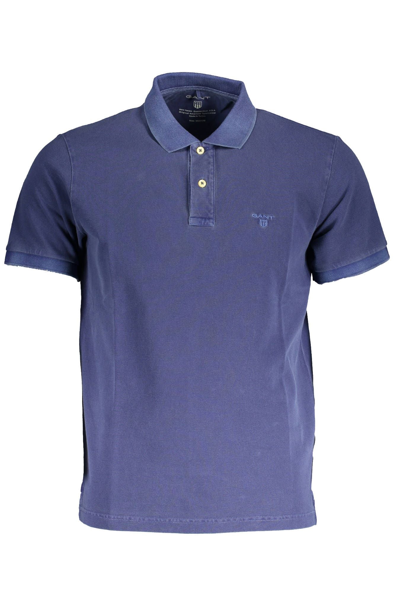 Blaues Baumwoll-Poloshirt