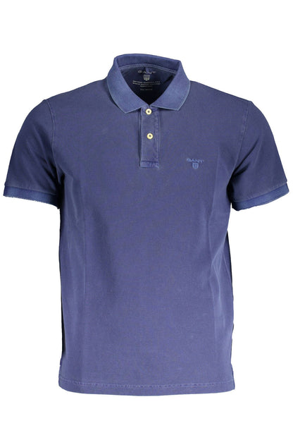Blaues Baumwoll-Poloshirt