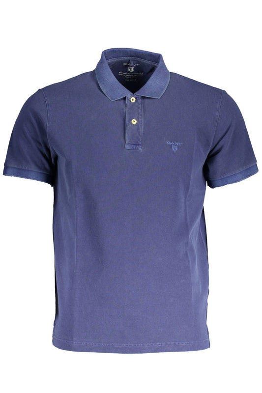 Blaues Baumwoll-Poloshirt