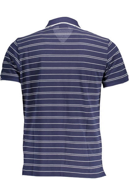 Blaues Baumwoll-Poloshirt