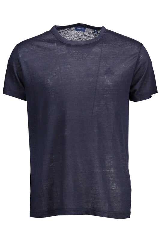 T-Shirt aus blauem Leinen