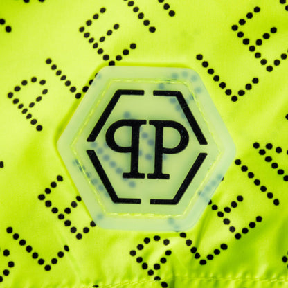 Bedruckte Fluo Boxer-Badeshorts