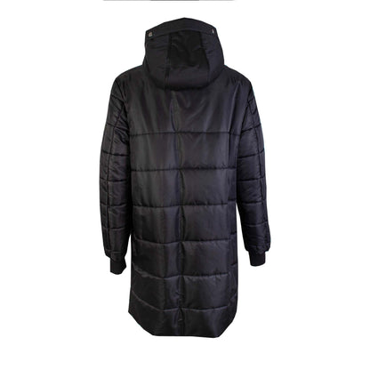 Schwarze lange Steppjacke