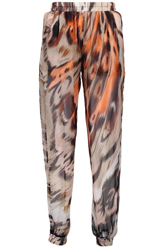 Orangefarbene Viskose Jeans & Hose