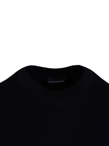 Schwarzes T-Shirt mit Stickerei