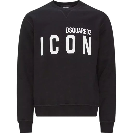 Schwarzer Baumwollpullover
