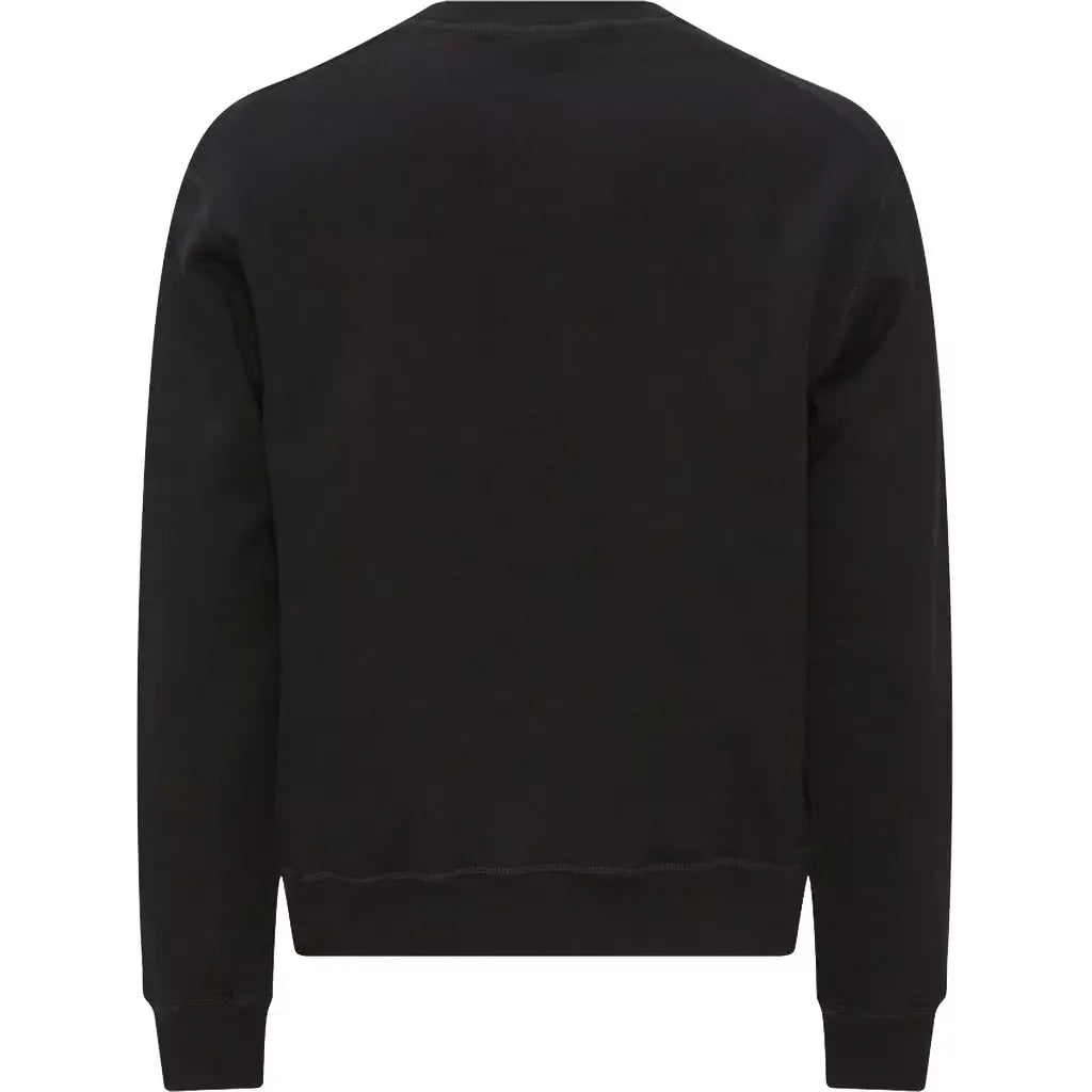 Schwarzer Baumwollpullover