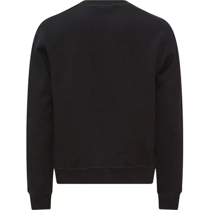 Schwarzer Baumwollpullover