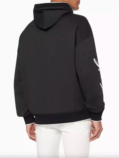 Schwarzer Baumwollpullover