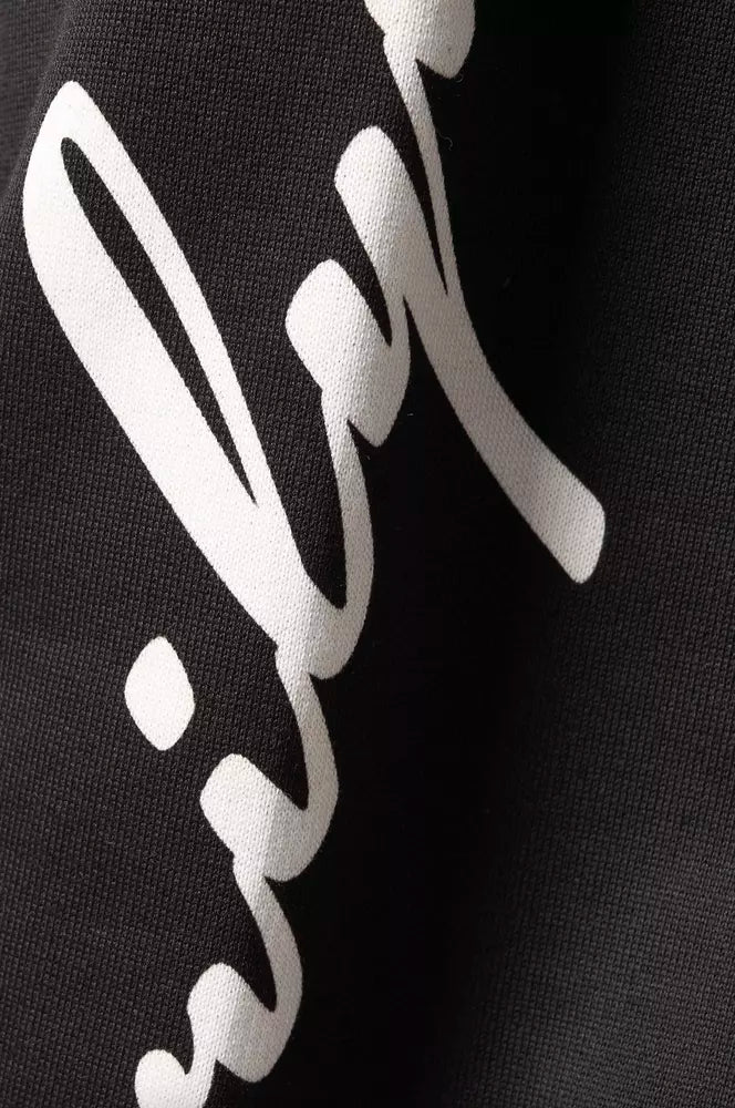Schwarzer Baumwollpullover