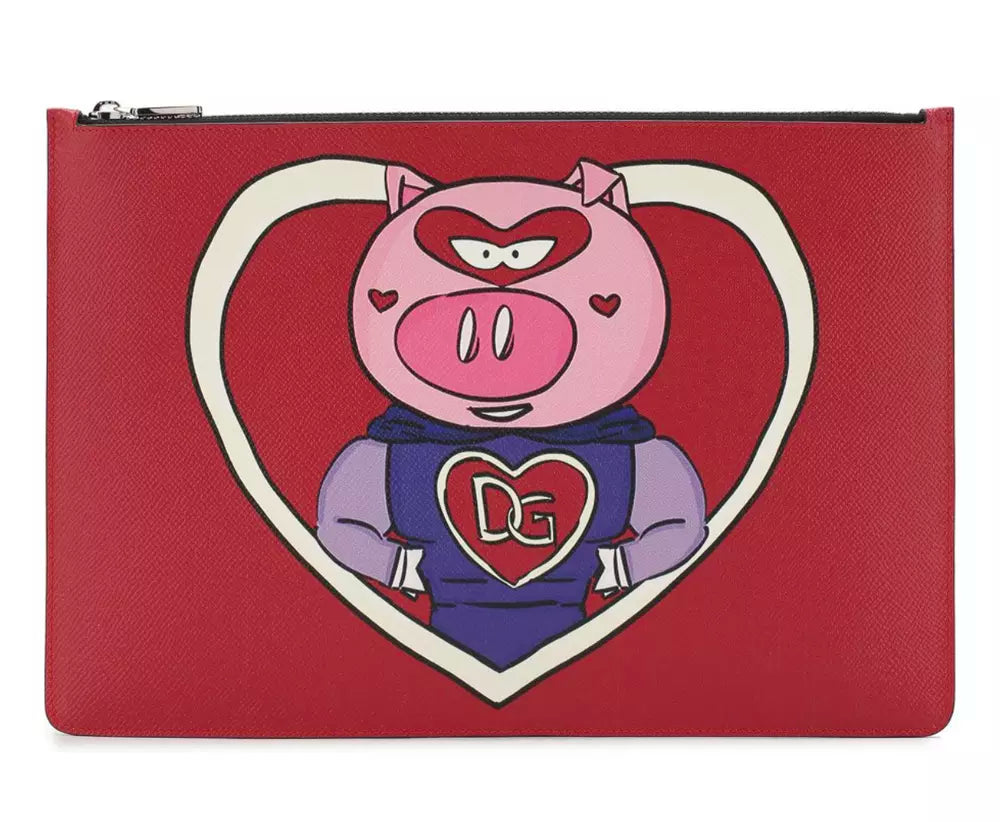 Rote Leder Di Kalbsleder Clutch Tasche