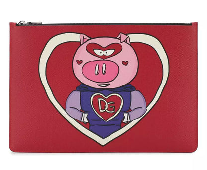 Rote Leder Di Kalbsleder Clutch Tasche