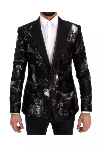 Schwarzer Seidenblazer