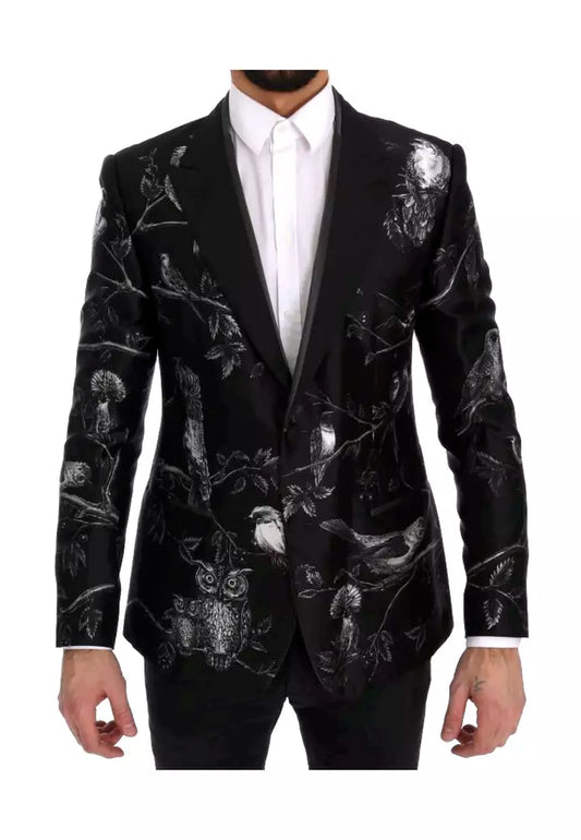 Schwarzer Seidenblazer