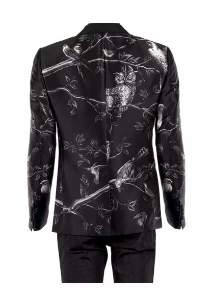 Schwarzer Seidenblazer