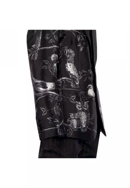 Schwarzer Seidenblazer