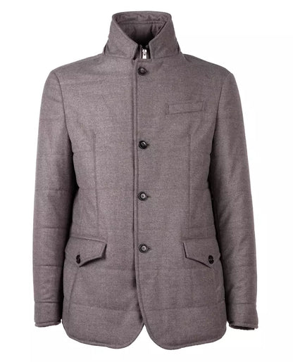 Graue Wolljacke