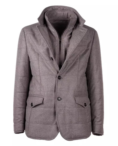 Graue Wolljacke