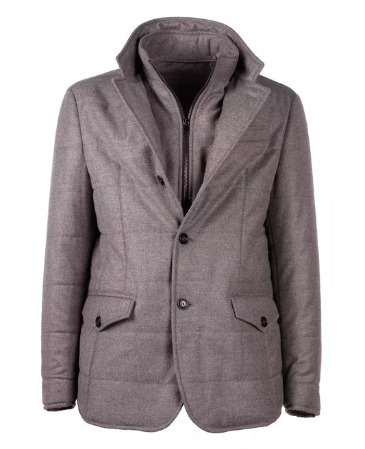 Graue Wolljacke