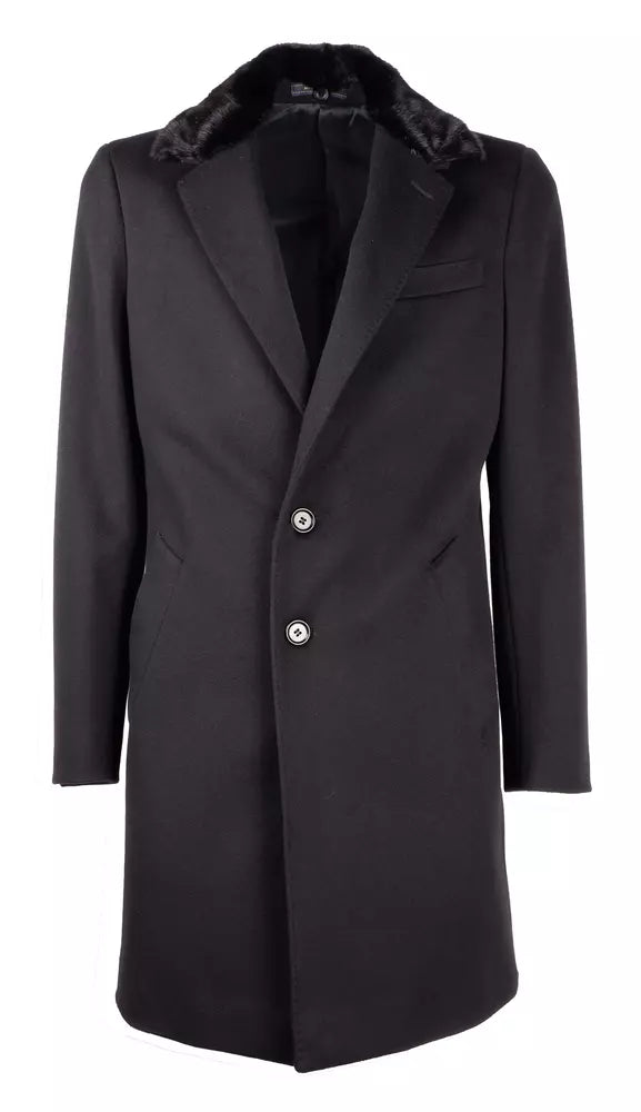 Schwarze Vergine Jacke aus Wolle