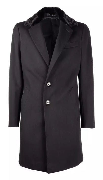 Schwarze Vergine Jacke aus Wolle