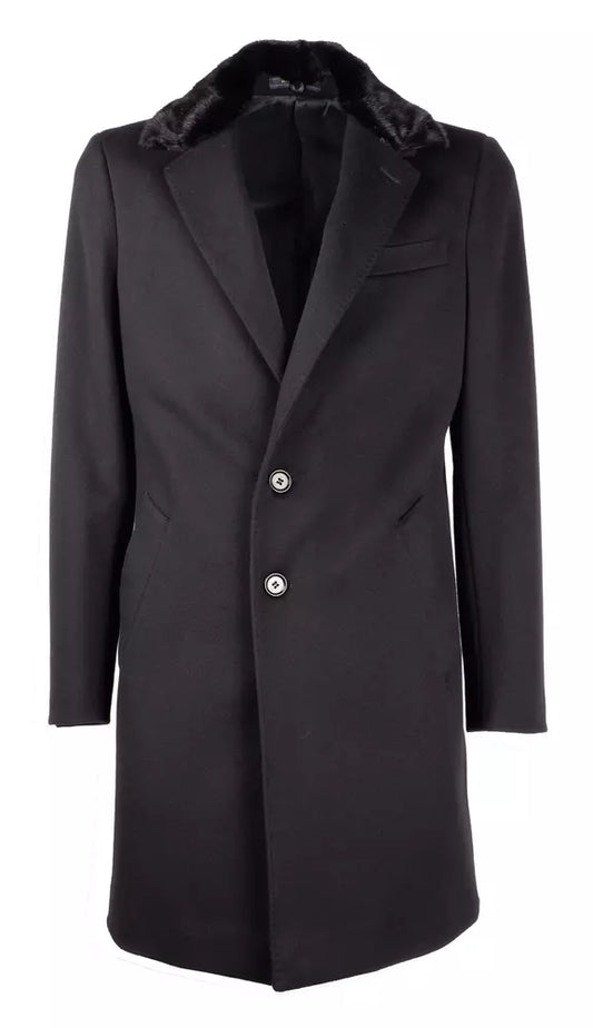 Schwarze Vergine Jacke aus Wolle