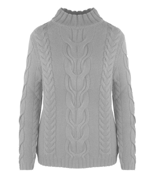 Grauer Pullover aus Wolle