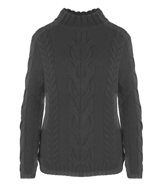 Grauer Pullover aus Wolle