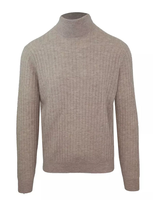 Beigefarbener Pullover aus Wolle