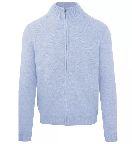 Hellblauer Pullover aus Wolle
