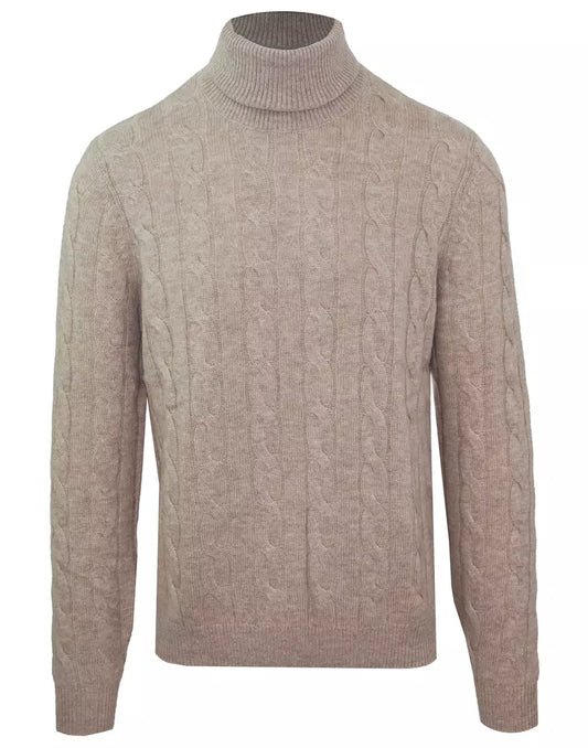 Beigefarbener Pullover aus Wolle