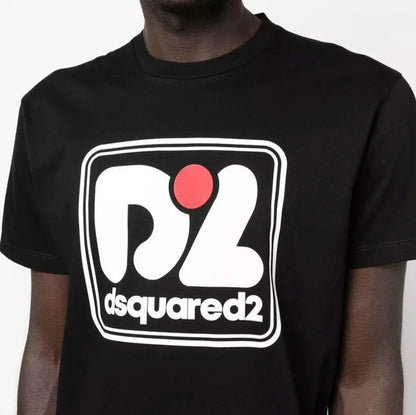 Schwarzes T-Shirt aus Baumwolle