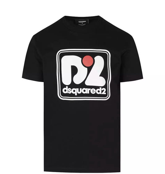 Schwarzes T-Shirt aus Baumwolle