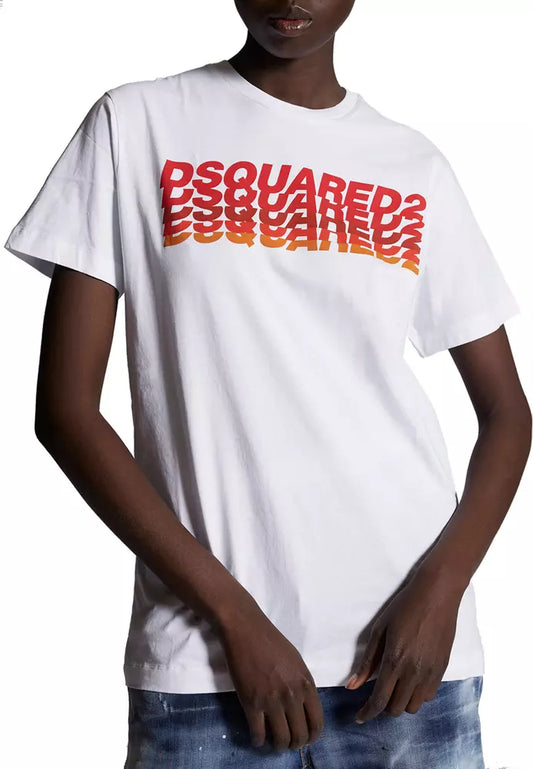 T-Shirt aus weißer Baumwolle