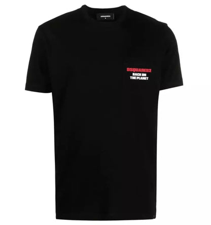 Schwarzes T-Shirt aus Baumwolle
