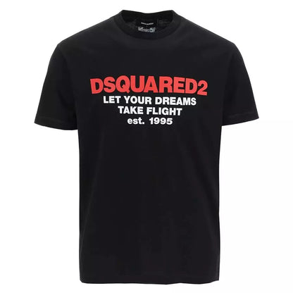 Schwarzes T-Shirt aus Baumwolle