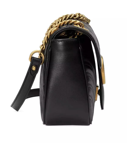 Schwarze Leder Crossbody Tasche