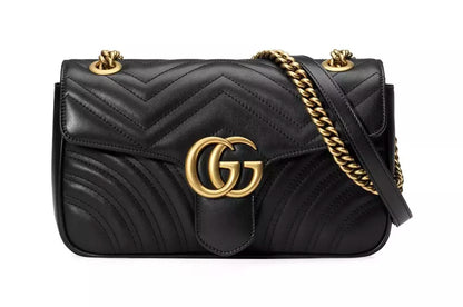 Schwarze Leder Crossbody Tasche