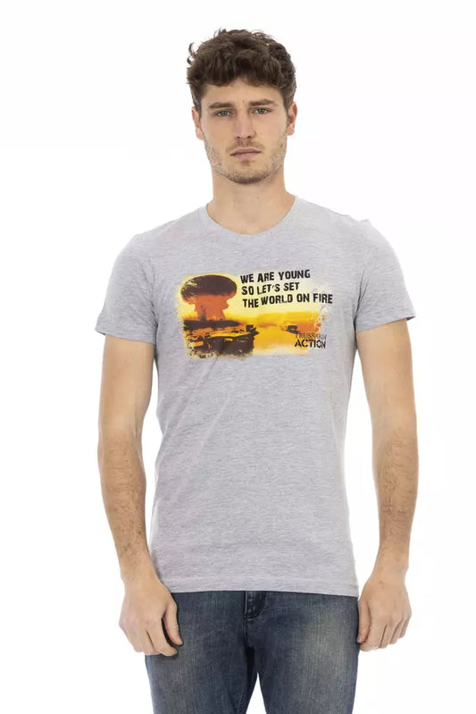 T-Shirt aus grauer Baumwolle